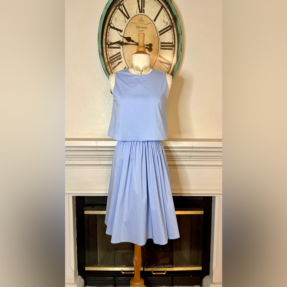 Sugarlips Adorable Baby Blue A-Line Pleated Midi Dress